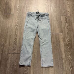 Vtg Guess Jeans Y2K 90s Women’s Low Rise Stretch Capri Pants  Lace Up Sz 28